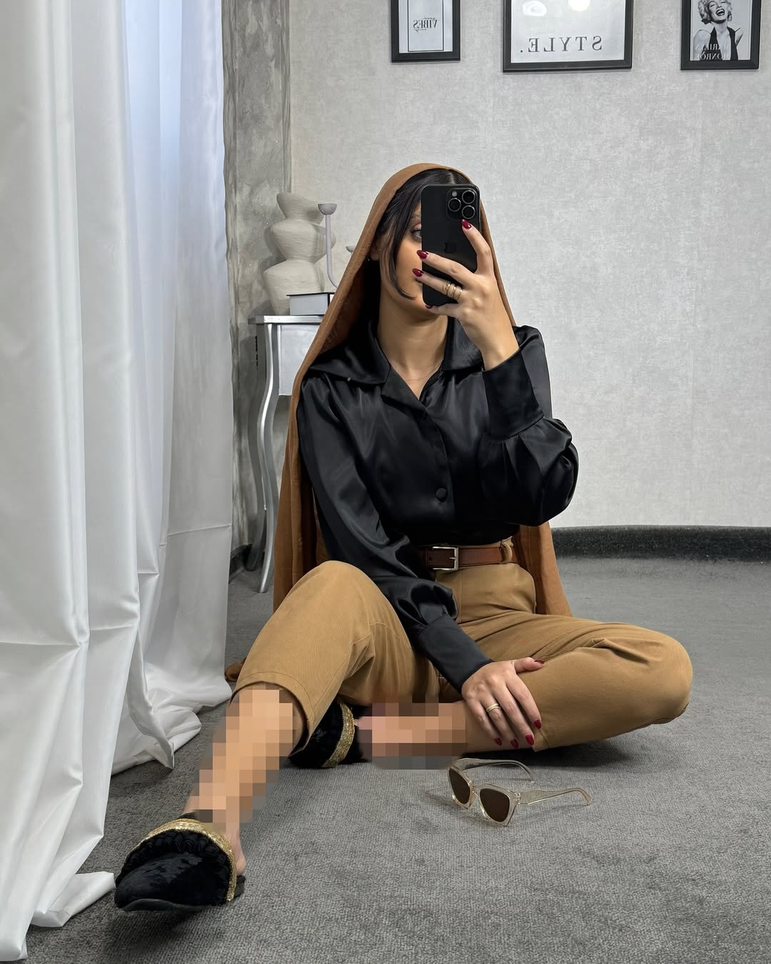 شومیز ساتن پفی